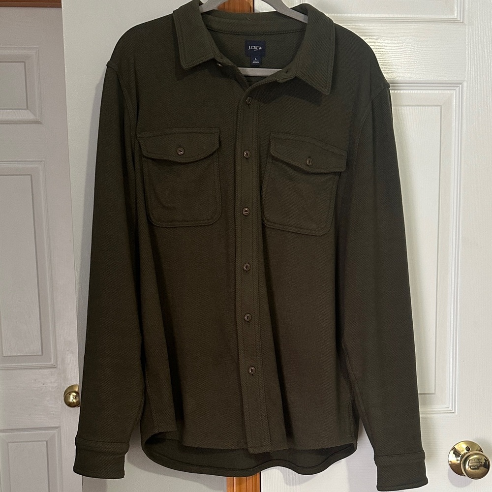 Men's J. Crew Olive Flannel
